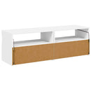 tv-borde med LED-lys 2 stk. 60x35x40 cm hvid