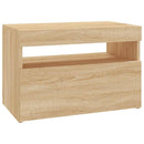 tv-bord med LED-lys 60x35x40 cm sonoma-eg