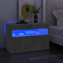 tv-borde med LED-lys 2 stk. 60x35x40 cm betongrå