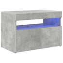 tv-borde med LED-lys 2 stk. 60x35x40 cm betongrå