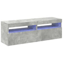 tv-borde med LED-lys 2 stk. 60x35x40 cm betongrå