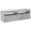 tv-borde med LED-lys 2 stk. 60x35x40 cm betongrå