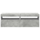 tv-borde med LED-lys 2 stk. 60x35x40 cm betongrå