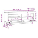 tv-bord 100x35x40 cm konstrueret træ hvid