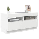 tv-skab med LED-lys 80x35x40 cm hvid