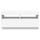 tv-skab med LED-lys 80x35x40 cm hvid