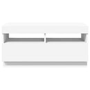 tv-skab med LED-lys 80x35x40 cm hvid