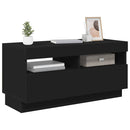tv-bord med LED-lys 80x35x40 cm sort