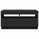 tv-bord med LED-lys 80x35x40 cm sort
