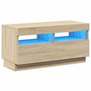 tv-bord med LED-lys 80x35x40 cm sonoma-eg