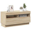 tv-bord med LED-lys 80x35x40 cm sonoma-eg