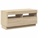 tv-bord med LED-lys 80x35x40 cm sonoma-eg