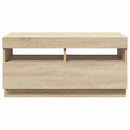 tv-bord med LED-lys 80x35x40 cm sonoma-eg