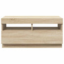 tv-bord med LED-lys 80x35x40 cm sonoma-eg