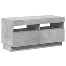 tv-bord med LED-lys 80x35x40 cm betongrå