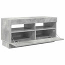 tv-bord med LED-lys 80x35x40 cm betongrå