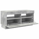 tv-bord med LED-lys 80x35x40 cm betongrå