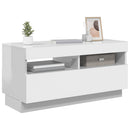 tv-skab med LED-lys 80x35x40 cm hvid højglans