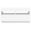 tv-skab med LED-lys 80x35x40 cm hvid højglans