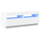 tv-skab med LED-lys 100x35x40 cm hvid