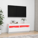 tv-skab med LED-lys 100x35x40 cm hvid