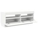 tv-skab med LED-lys 100x35x40 cm hvid