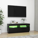 tv-skab med LED-lys 100x35x40 cm sort