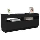 tv-skab med LED-lys 100x35x40 cm sort