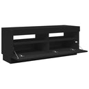 tv-skab med LED-lys 100x35x40 cm sort