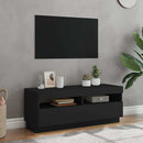 tv-skab med LED-lys 100x35x40 cm sort