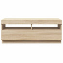 tv-bord med LED-lys 100x35x40 cm sonoma-eg