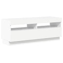 tv-skab med LED-lys 100x35x40 cm hvid højglans