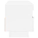 tv-skab med LED-lys 100x35x40 cm hvid højglans