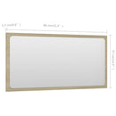 badeværelsesspejl 80x1,5x37 cm spånplade sonoma-eg