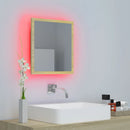 badeværelsesspejl med LED-lys 40x8,5x37 cm akryl sonoma-eg