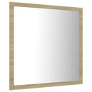 badeværelsesspejl med LED-lys 40x8,5x37 cm akryl sonoma-eg
