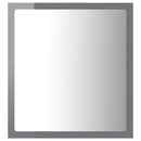 badeværelsesspejl med LED-lys 40x8,5x37 cm akryl grå højglans