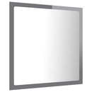 badeværelsesspejl med LED-lys 40x8,5x37 cm akryl grå højglans