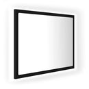 badeværelsesspejl med LED-lys 60x8,5x37 cm akryl sort
