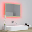 badeværelsesspejl med LED-lys 60x8,5x37 cm akryl sonoma-eg