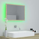 badeværelsesspejl med LED-lys 60x8,5x37 cm akryl sonoma-eg