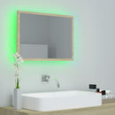 badeværelsesspejl med LED-lys 60x8,5x37 cm akryl sonoma-eg