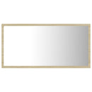 badeværelsesspejl med LED-lys 80x8,5x37 cm akryl sonoma-eg