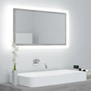 badeværelsesspejl med LED-lys 80x8,5x37 cm akryl betongrå