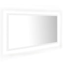 badeværelsesspejl med LED-lys 90x8,5x37 cm akryl hvid