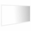 badeværelsesspejl med LED-lys 90x8,5x37 cm akryl hvid