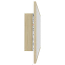 badeværelsesspejl med LED-lys 90x8,5x37 cm akryl sonoma-eg