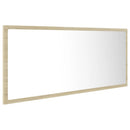 badeværelsesspejl med LED-lys 100x8,5x37 cm akryl sonoma-eg