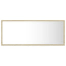 badeværelsesspejl med LED-lys 100x8,5x37 cm akryl sonoma-eg