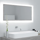 badeværelsesspejl med LED-lys 100x8,5x37 cm akryl betongrå